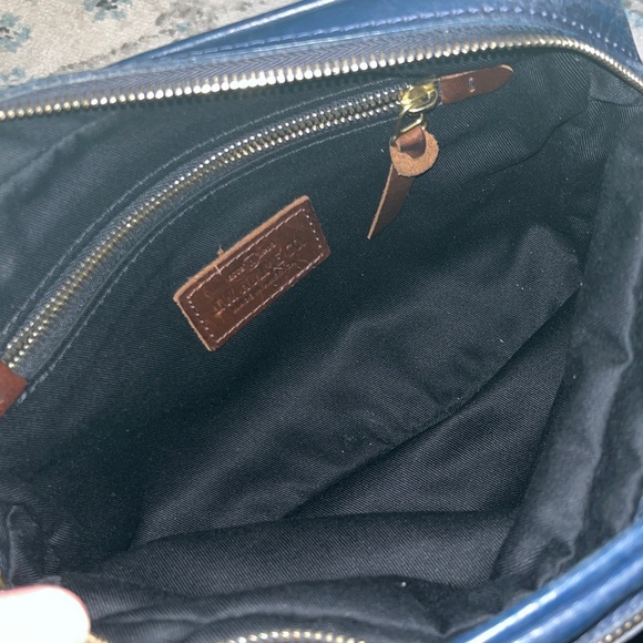 J.W. Hulme Lowry Navy Leather Crossbody Vintage Made in USA - Picture 14 of 17